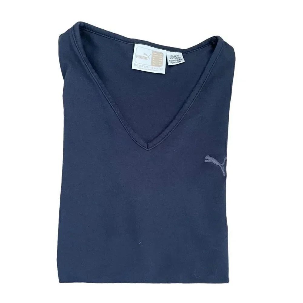 Puma Navy Solid Color V-Neck Basic Essential Mini… - image 6